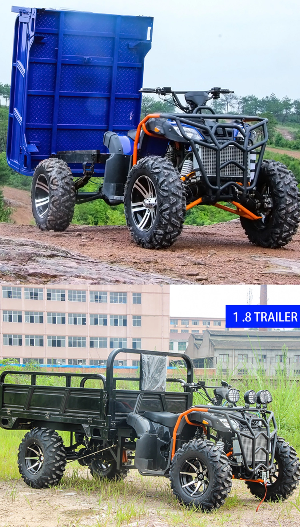 250cc Gasoline Quad ATV Shaft Drive with Big Trailer
