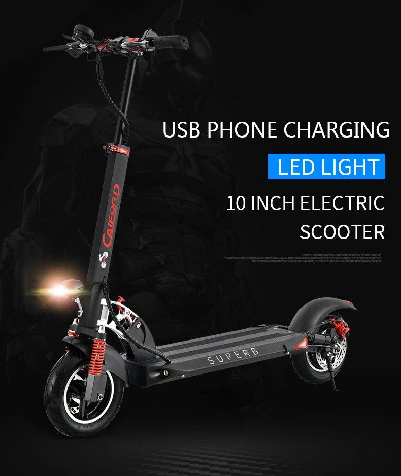 48V500W Electric Motor Li-ion Battery Electric 10inch Adult Kick Scooter with EMC Certificate 2wheel Electric Hoverboard
