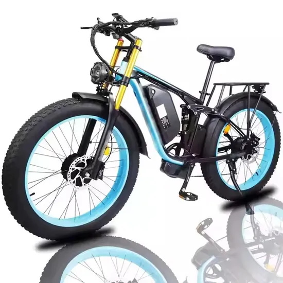 26*4.0 Inch Dual Motors 1000W Aluminium Frame Adult Fat Tire Electric Battery Mountain Bike 